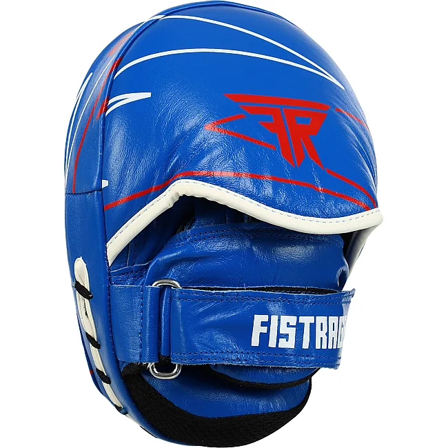 Лапа боксерская изогнутая тренировочная кожа FISTRAGE PRO TRAINING VL-9351 17х4х22см 2штуки (Синий)