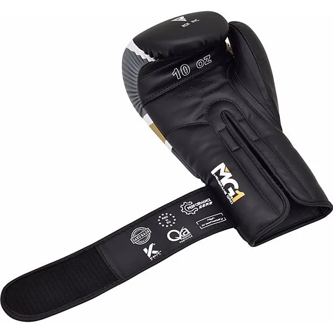 Боксерские перчатки RDX F7 Ego Black Golden (капа в комплекте)