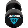 Гантели профессиональные
 с полиуретановым покрытием LiveUp LP8000-34 2шт по 34кг