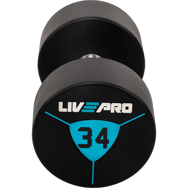 Гантели профессиональные
 с полиуретановым покрытием LiveUp LP8000-34 2шт по 34кг