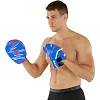 Лапа боксерская изогнутая тренировочная кожа FISTRAGE PRO TRAINING VL-9351 17х4х22см 2штуки (Синий)