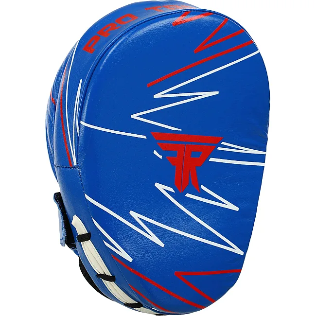 Лапа боксерская изогнутая тренировочная кожа FISTRAGE PRO TRAINING VL-9351 17х4х22см 2штуки (Синий)