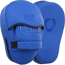 Лапа боксерская изогнутая тренировочная кожа HARD TOUCH BO-4231 19x5x25см 2штуки (Синий)