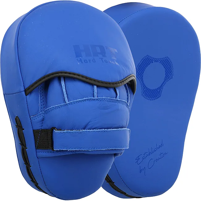 Лапа боксерская изогнутая тренировочная кожа HARD TOUCH BO-4231 19x5x25см 2штуки (Синий)