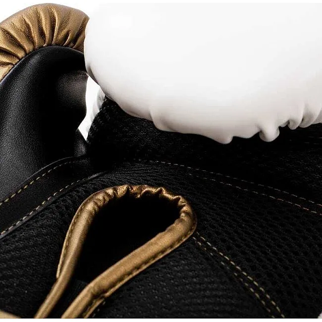 Боксерские перчатки Everlast POWERLOCK 2R TRAINING GLOVE белый, золотой 14 унций