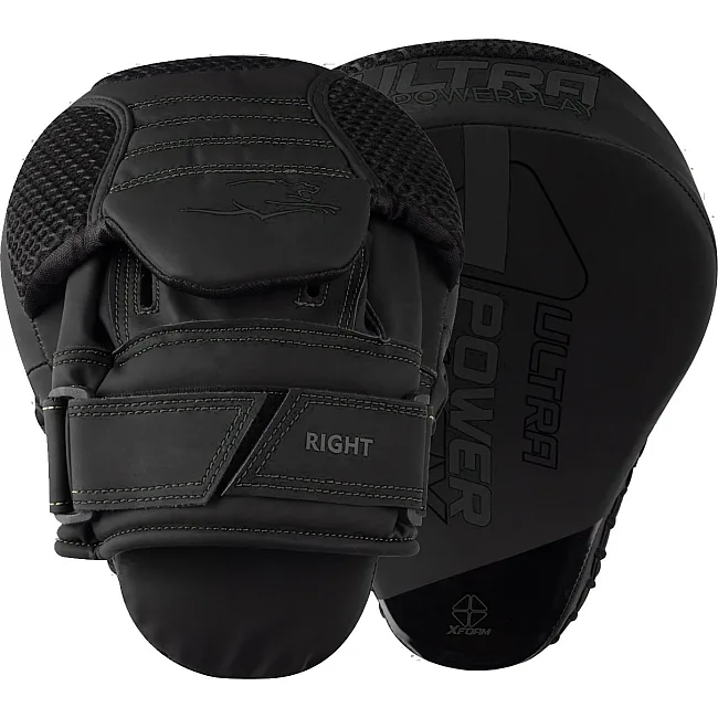 Лапы боксерские PowerPlay 3044 Pro Carbon Ultra Series Черные PU