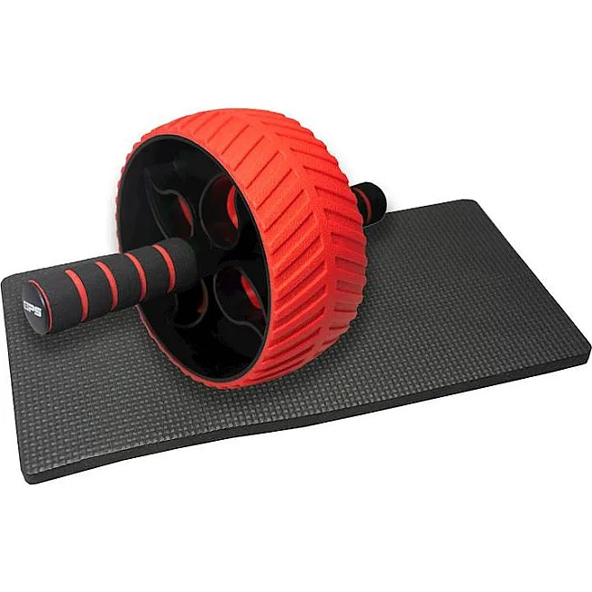 Ролик для пресса POWER SYSTEM PS-4107 Full Grip AB Red + коврик Red/Black