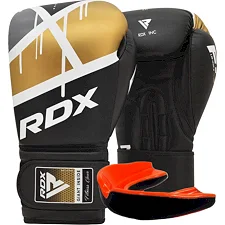 Боксерские перчатки RDX F7 Ego Black Golden (капа в комплекте)