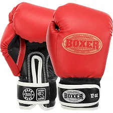 Рукавички для боксу штучна шкіра BOXER Еліт 2022 (Червоно-чорний)