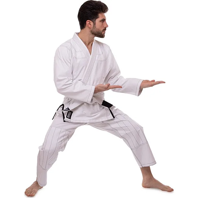 Кимоно для для бразильского джиу-джитсу BJJ белое куртка штаны и пояс CORE CO-3137-A 140 см
-180см