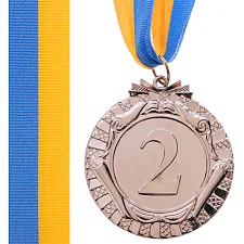 Медаль спортивная с лентой SP-SPORT FORCE C-6863 ø6,5см (Серебряный)