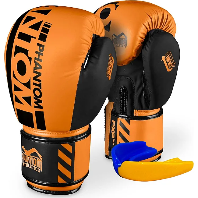 Боксерские перчатки Phantom APEX Neon Orange (капа в подарок)