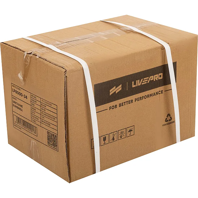 Гантели профессиональные
 с полиуретановым покрытием LiveUp LP8000-34 2шт по 34кг