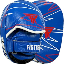 Лапа боксерская изогнутая тренировочная кожа FISTRAGE PRO TRAINING VL-9351 17х4х22см 2штуки (Синий)
