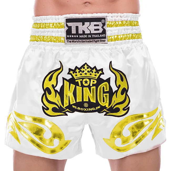 Шорти для кікбоксингу TOP KING TKTBS-094 (Білий-золотий)