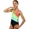 Розпродаж! Купальник для дітей злитий SP-SPORT PL-2451 6-12років (Чорний-бірюзовий-салатовий-кораловий)