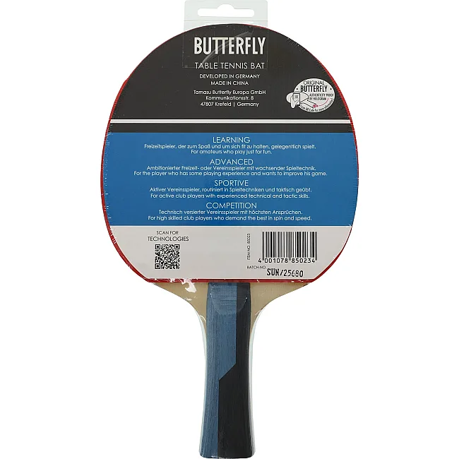 Ракетка для настольного тенниса BUTTERFLY 85023 TIMO BOLL SAPPHIRE
