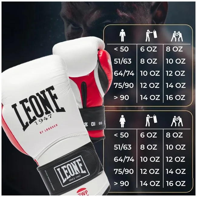 Боксерские перчатки Leone GN113 IL TECNICO N3 White (бинты 4 м. в комплекте)