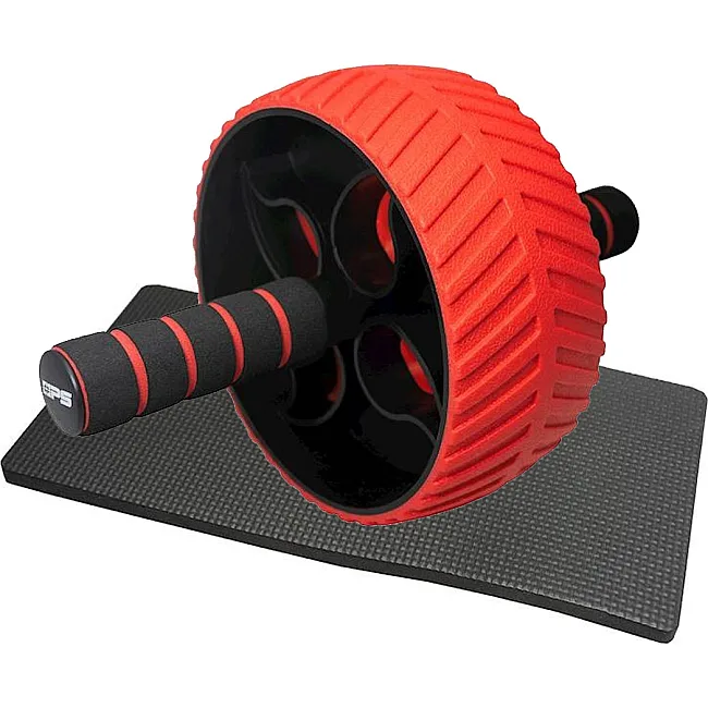 Ролик для пресса POWER SYSTEM PS-4107 Full Grip AB Red + коврик Red/Black