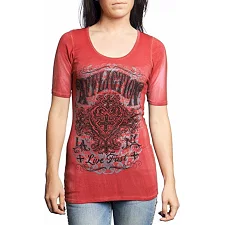 Женская футболка AFFLICTION Ink Lace Scoop Tee