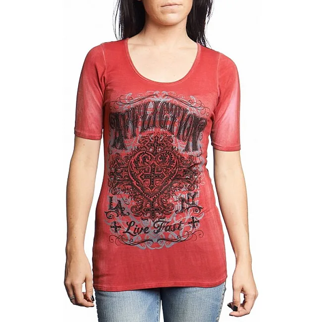 Женская футболка AFFLICTION Ink Lace Scoop Tee