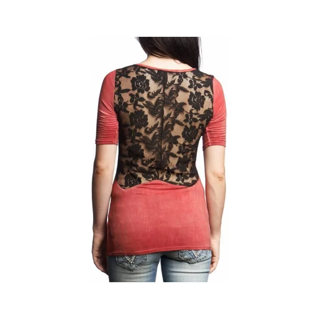 Женская футболка AFFLICTION Ink Lace Scoop Tee
