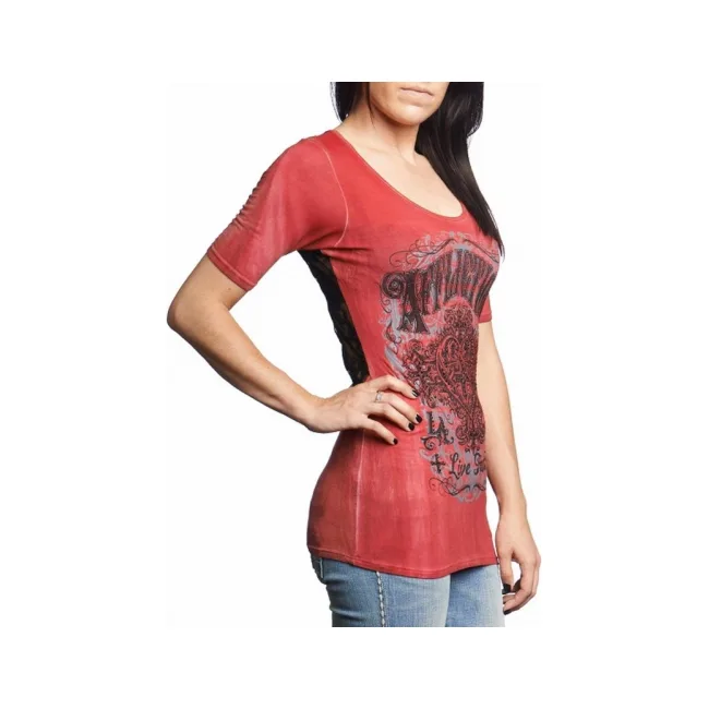 Женская футболка AFFLICTION Ink Lace Scoop Tee