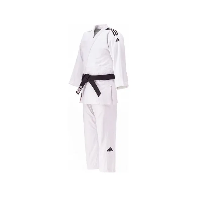 Кимоно для дзюдо Adidas Champion 2 с лицензией IJF (белый/черные полосы, J750W)
