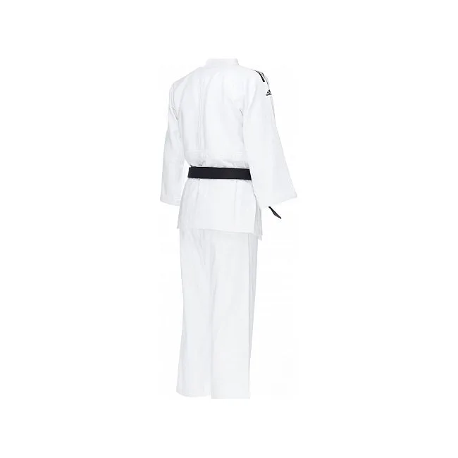 Кимоно для дзюдо Adidas Champion 2 с лицензией IJF (белый/черные полосы, J750W)