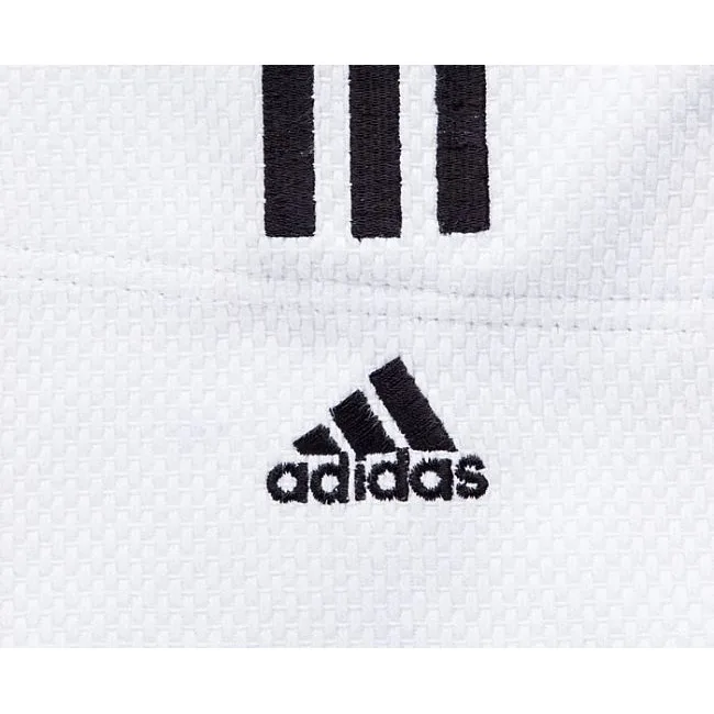 Кимоно для дзюдо Adidas Champion 2 с лицензией IJF (белый/черные полосы, J750W)