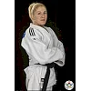 Кимоно для дзюдо Adidas Champion 2 с лицензией IJF (белый/черные полосы, J750W)