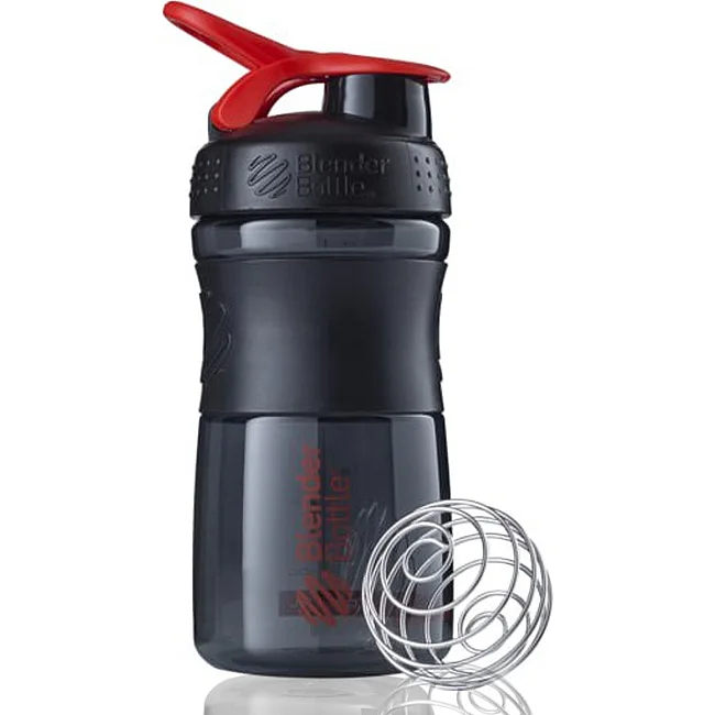 Спортивный шейкер-бутылка BLENDERBOTTLE SportMixer Flip 20oz/590мл Black/Red