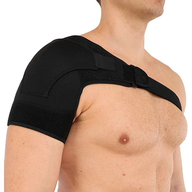 Бандаж для плеча компрессионный фиксатор плечевого сустава Shoulder Support SIBOTE ST-7493-R правый 1шт (Черный)