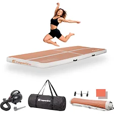 Надувной коврик Airtrack inSPORTline Airstunt 300x100x10 см, бежевый