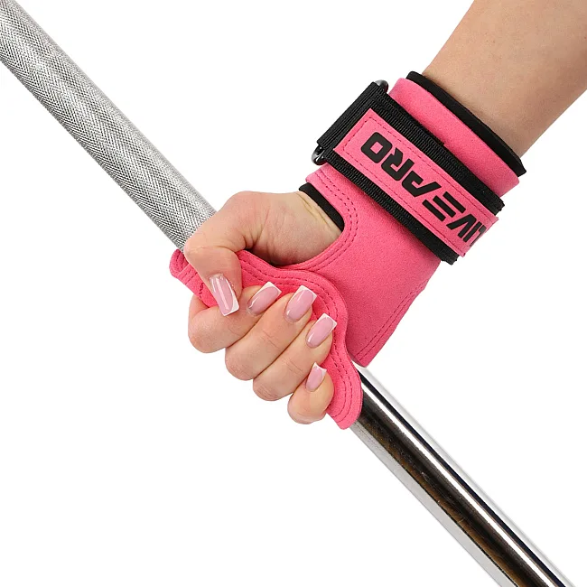 Накладки для підтягування та тяги WEIGHT LIFTING WRIST WRAPS LiveUp LP8757 2шт (Рожево-чорний)