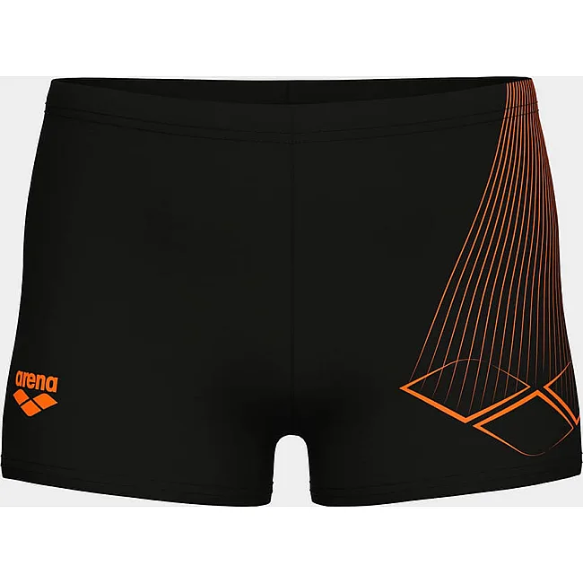 Плавки-шорты для мальчиков Arena BRIGHT SWIM SHORT черный, оранжевый (для детей)