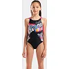 Купальник для девочек Arena LIT LOGO SWIMSUIT V BACK L черный, розовый (для детей)