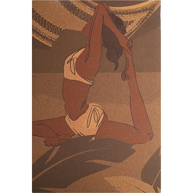 Килимок для йоги Пробковий двошаровий каучуковий Yoga mat BLOOM LB7120 183x61мx0.3cм