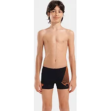 Плавки-шорты для мальчиков Arena BRIGHT SWIM SHORT черный, оранжевый (для детей)