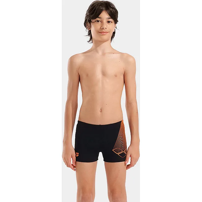 Плавки-шорты для мальчиков Arena BRIGHT SWIM SHORT черный, оранжевый (для детей)