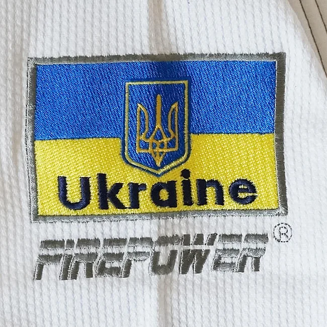 Кимоно детское для бразильского Джиу-Джитсу Firepower Ukraine Белое