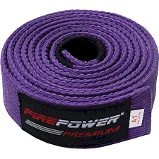 Пояс для Бразильского Джиу-Джитсу FirePower Premium Фиолетовый