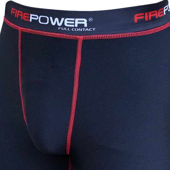 Шорты компрессионные FirePower FPCS1 Черные с красным