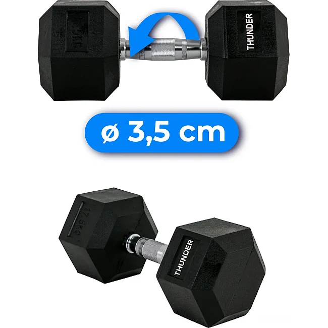 Гантель шестигранная THUNDER 17,5 кг (1шт)