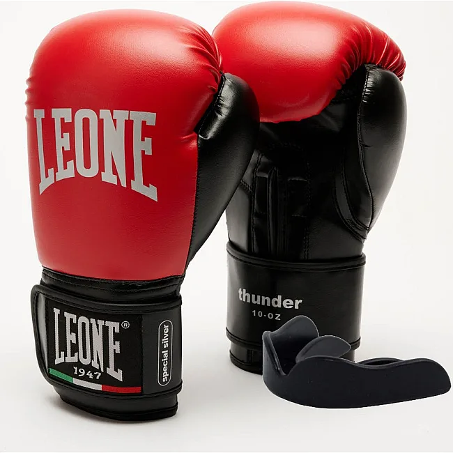 Боксерські рукавиці Leone GN383 THUNDER Red (капу в комплекті)