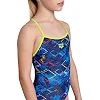 Детский купальник Arena DALY SWIMSUIT LIGHT DROP BACK лайм, синий, белый, розовый
