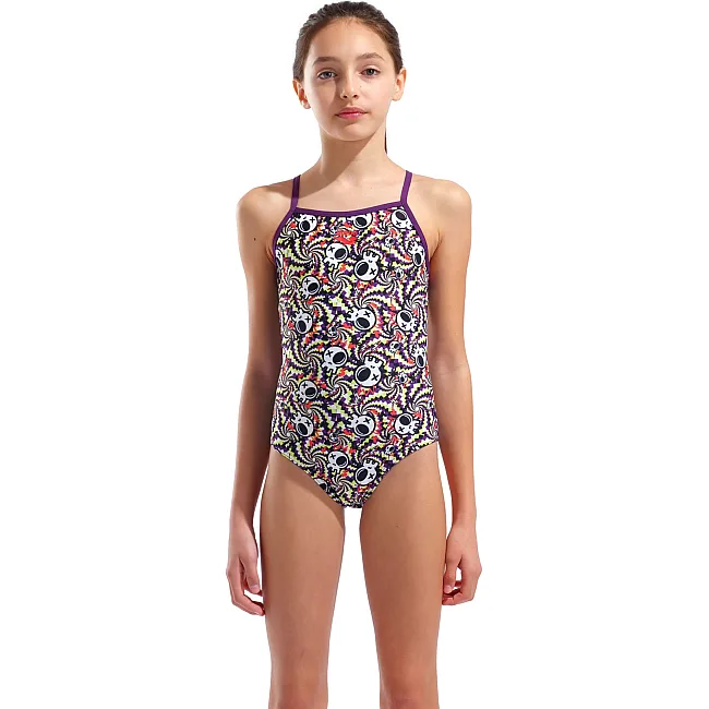 Купальник закрытый для девочек Arena FUN SKULLS SWIMSUIT LIGHTDROP мультиколор