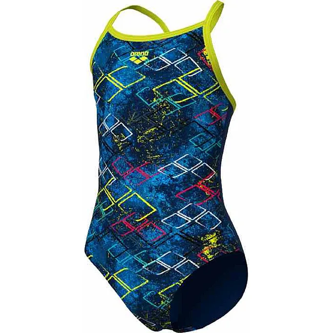 Детский купальник Arena DALY SWIMSUIT LIGHT DROP BACK лайм, синий, белый, розовый