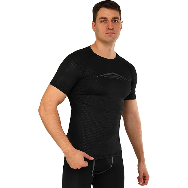 Футболка компресійна чоловіча з коротким рукавом JASON T-045 (Чорний)