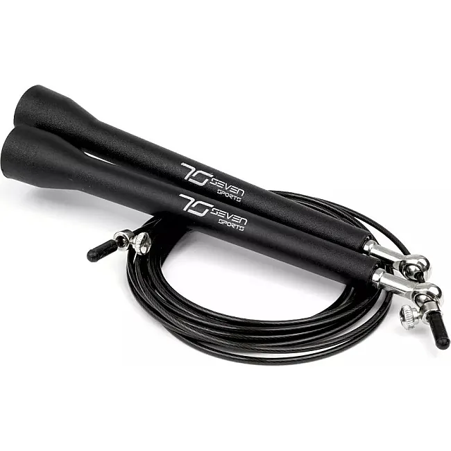 Скоростная скакалка 7SPORTS Elite Rope 3м. металлическая на подшипниках SK-5 черная